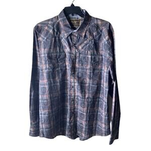 Wrangler Retro Western Shirts Cowboy Mens XL Long Sleeve Button Tartan Plaid NWT